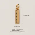 Petit pendentif règle en cuivre doré avec mesures et spécifications détaillées - Pendentif Règle Jaune (No. 4)