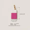 Petit pendentif rectangulaire en cuivre rose et blanc pour la création de bijoux DIY - Pendentif Gomme Rose (No. 3)