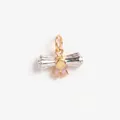 Silver and gold graduation diploma scroll charm pendant with pink enamel ribbon detail. - Graduation Diploma Pendant (MTPK260414OI) / Silver