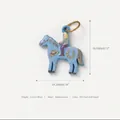 Detailed view of blue horse enamel pendant with dimensions and weight specifications - Horse Pendant Style 3