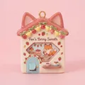 Detailed close-up of a fairy tale house charm featuring a cute fox and berry sweets design - Fox's Berry Sweets Pendant