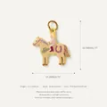 Close-up detail of a colorful enamel horse pendant showing its exact size and material - Horse Pendant Style 2