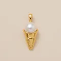 Elegant golden ice cream cone pendant with a white pearl detail for DIY jewelry making. - Umbrella Shape Cone Pendant