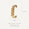 Detailed close-up of a gold-plated leaf-shaped ear cuff made of copper metal material - Ear of Wheat Pendant Style