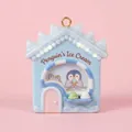 Blue penguin ice cream house themed pendant for DIY jewelry making and decorative charms - Penguin's Ice Cream Pendant