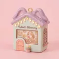 Detail of Rabbit's Bloomery ceramic fairy house ornament with glowing carrot lights - Rabbit's Bloomery Pendant