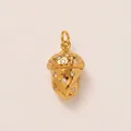 Vue macro d'un pendentif gland doré avec pierres scintillantes pour bijoux DIY. - Pendentif Gland Seul (Sans Chaîne) / Or