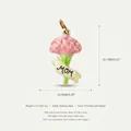 Detailed macro view of a stainless steel carnation MOM pendant charm with PVD gold plating finish - MAMA Carnation Style (No. 1) / 20.7x13.5mm / Gold