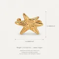 Detailed view of golden starfish shoe charm with dimensions and material specs. - Starfish Shape Pendant Style