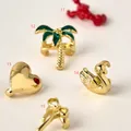 Colorful DIY shoe charms set featuring heart, swan, and palm tree designs - Bowknot Pendant