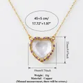 Collar con relicario de corazón transparente con piedras púrpuras y dimensiones - Collar Locket Vidrio Corazón Zircón Púrpura / Solo Relicario (Sin Accesorios) / Púrpura
