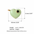 Colorful mint green heart pendant necklace with green gemstone sun design in copper - Starburst Rhinestone Inlay Style / Light Green Heart Pendant Only (Without Chain)