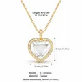 Elegante ciondolo a medaglione a cuore placcato in oro con cristallo e misure di 19 mm - Collana Cuore in Vetro Trasparente Zirconia