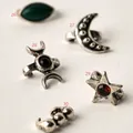 Antique silver celestial shoe charms collection with moon and star designs - Volleyball Pendant