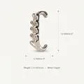 Silver leaf pattern copper charm with dimension and weight details 13.3x4.7mm - Silver Ear of Wheat Pendant