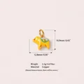 Adorable yellow animal charm pendant for DIY jewelry with size and weight specifications - Big Yellow Bear Pendant / Yellow