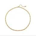 Moderne vergoldete Figaro-Halskette für Damen mit einer verstellbaren Karabiner-Verlängerung - Figaro-kette 45+5cm Gold -5mm
