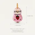 Handmade cute pink cat pendant in copper with strawberry detail for DIY necklaces - 9 Strawberry Cat Pendant (Pendant Only (Without Chain))