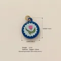 Dopamine style blue drip oil tulip flower pendant in copper and brass material - Pink Tulip Pendant