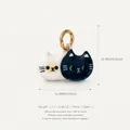 Cute black and white cat pendant for DIY necklace made of high quality copper material - 11 Double Cat Head Pendant (Pendant Only (Without Chain))