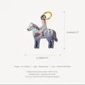 Artistic stainless steel horse pendant with rider motif and PVD real gold plating finish - Horse Pendant No. 1 (Pendant Only (Without Chain))