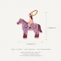 Purple horse rider pendant with pink cowboy hat gold plated stainless steel charm - No. 7 Horse Pendant