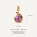 Exquisite purple swirl zircon teardrop pendant in 14K gold plated copper with measurements - 13.4x10.2mm / February Waterdrop Pendant (Purple)