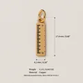 Close-up of golden ruler charm pendant with measurement details and material specs - Ruler No. 4 Pendant (Without Chain)