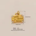 Gold suitcase pendant in stainless steel with Roma Milano Napoli engraving - Vintage Suitcase Pendant (Pendant Only)