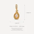 Elegant gold teardrop pearl pendant with sparkling zircon accents and copper base - 11.8x7.1mm / April Waterdrop Pendant (White/Pearl)