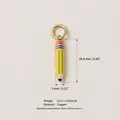 Detailed view of a 16.4mm copper pencil charm including dimensions and weight info. - Pencil No. 2 Pendant (Without Chain)
