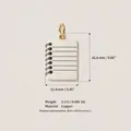 Macro view of white notebook pendant with dimensions 16.8mm x 11.4mm and copper material - White Notebook No. 1 Pendant (Without Chain)