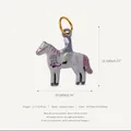 Stainless steel grey horse pendant charm with rider and 18K gold plated ring detail - Horse Pendant Style 12