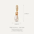 Elegant tear-shaped pearl charm with zircon accents and 14K gold-plated finish for DIY jewelry - 10.2x4.5mm / June Waterdrop Pendant (Pearl White)