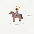 Vintage colorful enamel horse rider pendant charm in 18K gold plated stainless steel metal - Horse Pendant Style 13