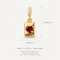 14K gold plated copper pendant with a sparkling red heart-shaped zircon and pave bail - 12.2x6.9mm / July Heart Zircon Pendant (Red)
