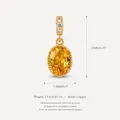 Yellow oval zircon pendant with copper 14K gold plating, variant view - 12x7.5mm / November Oval Pendant (Yellow)