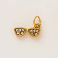 Gold sunglasses charm pendant with crystals for DIY jewelry making - Glasses Pendant (Pendant Only)