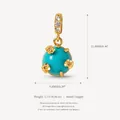 Elegant 14K gold plated copper pendant featuring a vibrant turquoise bead and zircon details - 11.8x9.8mm / December Ball Pendant (Teal)