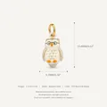 Detailed dimension chart for 18K gold plated stainless steel owl pendant jewelry - Owl Pendant