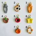 Handcrafted cute ceramic cat and fruit charm pendants for DIY jewelry making accessories - Bear Head Pendant No.4