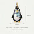 Detail of 18x11mm penguin pendant in gold plated stainless steel with dimensions - Penguin Pendant