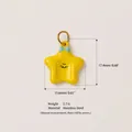 Yellow star charm pendant with blue bow and smiley face, made of stainless steel. - Star Pendant No.6