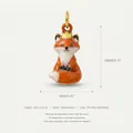 Detailed view of a gold plated stainless steel fox pendant with size and weight info - Fox Pendant