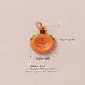 Cute orange fruit charm in stainless steel with smiley face design for jewelry making - Persimmon Pendant No.7