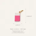 Detail view of pink and white stationery book pendant with dimensions and weight info - Eraser Style 3 Pendant