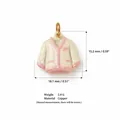 Detailed technical view showing size and weight of the copper clothing-shaped charm pendant - Pink Sweater Charm