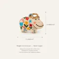 Detail showing dimensions and weight of cartoon hippo floral copper pendant charm - 1 Hippo Pendant Only (Without Chain)