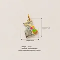 Colorful animal series stainless steel pendant for DIY jewelry with dimension details - Marmot Pendant
