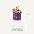 Enamel flower and purple book charm with moon symbols and 18K gold plating detail. - Purple Book Bouquet Pendant Only (Without Chain)
